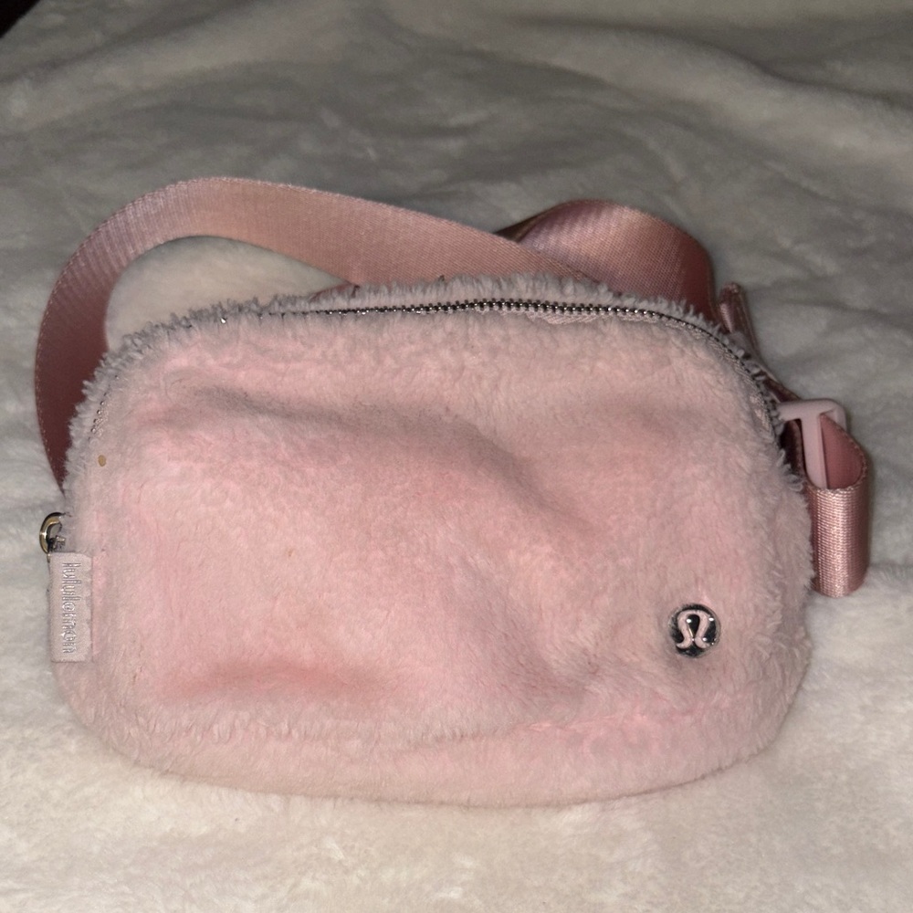 Pink lululemon crossbody Fuzzy Bag